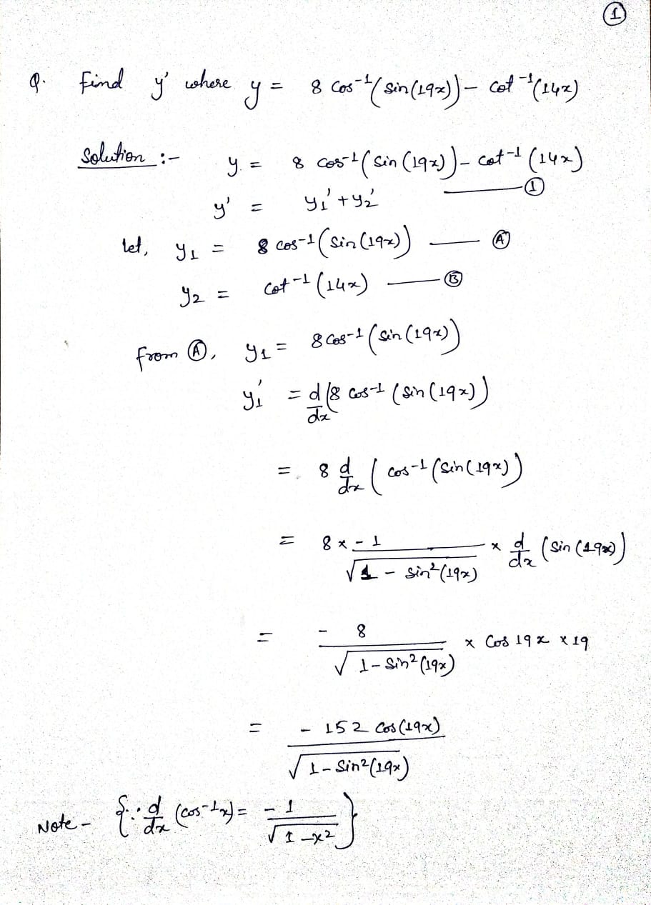 Calculus homework question answer, step 1, image 1